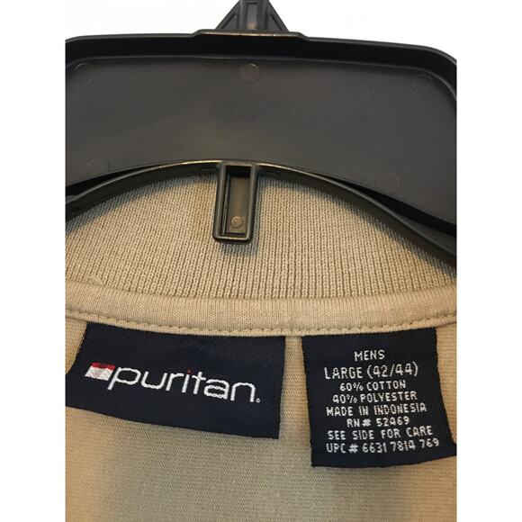 Puritan Large Tan and White Polo Shirt - Picture 3 of 4